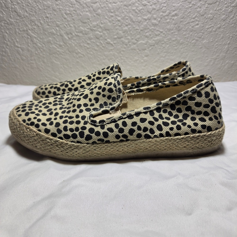 Esprit Nadine Animal Print Espadrille Slip On Sneakers Cheetah Spots Cream Black